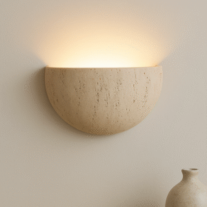 LUNE - Half Moon Travertine Wall Sconce