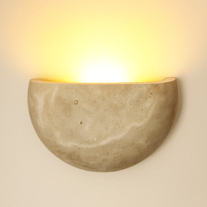 LUNE - Half Moon Travertine Wall Sconce