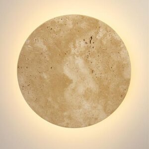 LUMA - Full Moon Travertine Wall Sconce