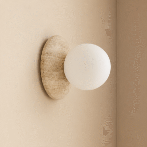 LUCA - Travertine Sconce with Globe
