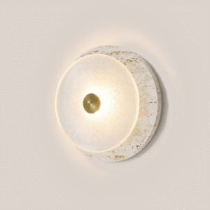 LUZO - Travertine & Glass Wall Sconce
